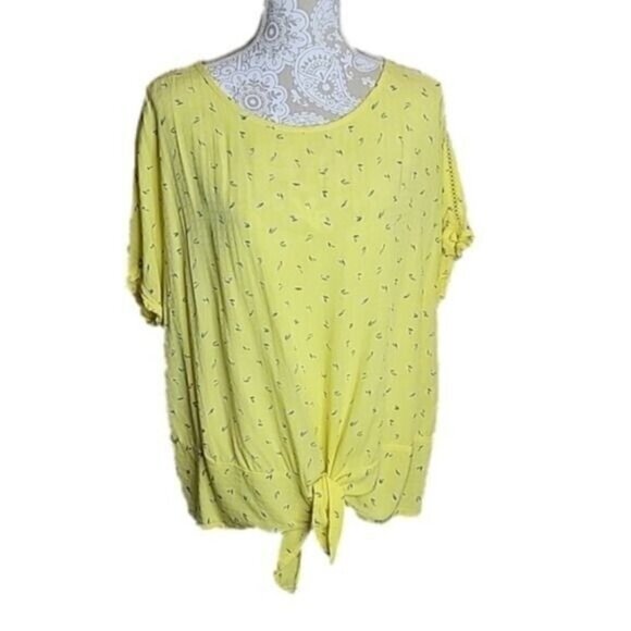 Buffalo David Bitton women's yellow short sleeve top, plus XXL - Picture 1 of 8